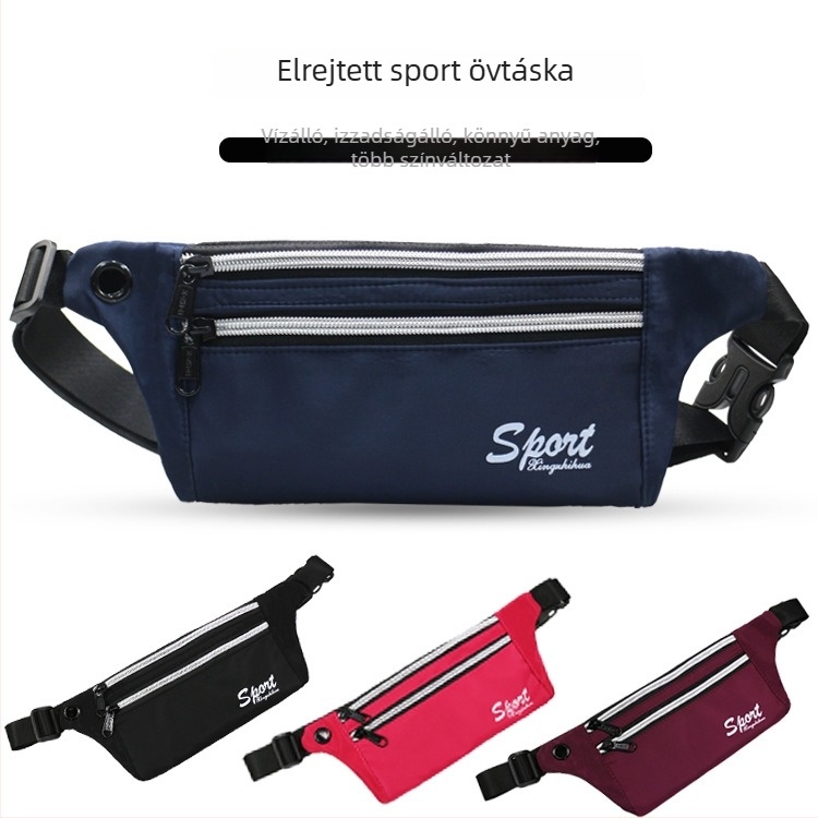 Sportos derékövtáska – Oxford vászon, vízálló, ultrakönnyű, lopás elleni, bővíthető