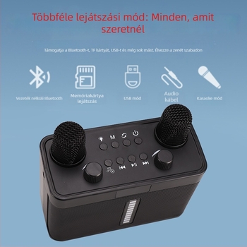 Kétmikrófonos Bluetooth karaoke hangfal, hordozható all-in-one kültéri eseményekhez és otthoni összejövetelekhez, modell WJ-A8265.3
