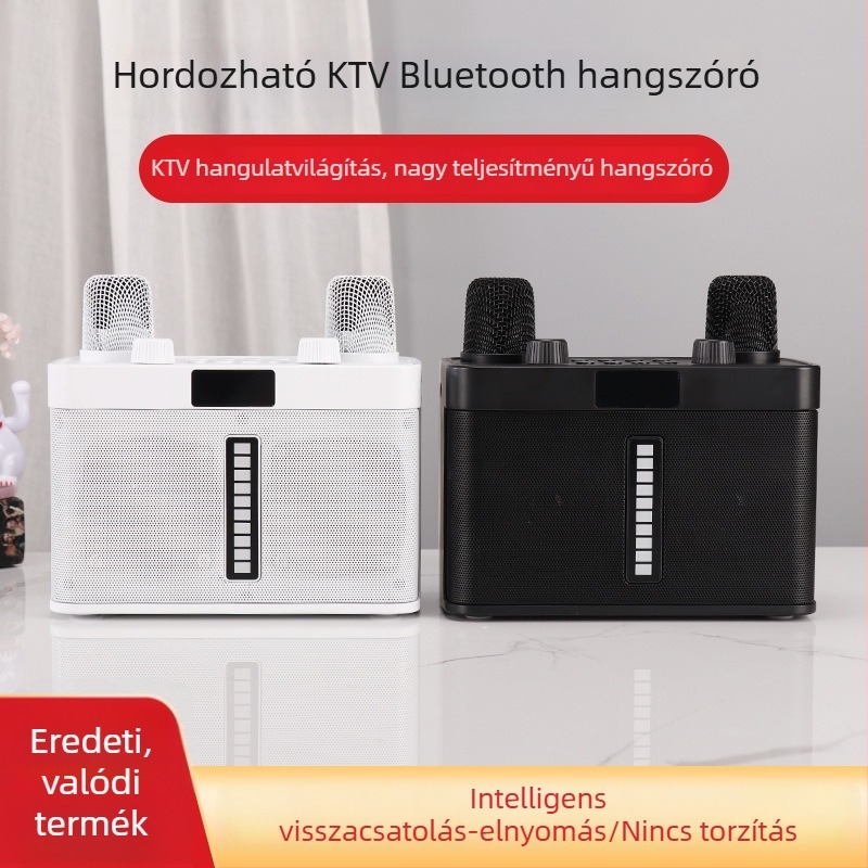 Kétmikrófonos Bluetooth karaoke hangfal, hordozható all-in-one kültéri eseményekhez és otthoni összejövetelekhez, modell WJ-A8265.3