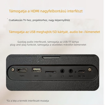 K27 Vezeték nélküli All-in-One Karaoke Hangszóró Bluetooth-szal, beépített 14,1 hüvelykes kijelzővel, két 4 hüvelykes basszus hangszóróval, otthoni és kültéri karaoke