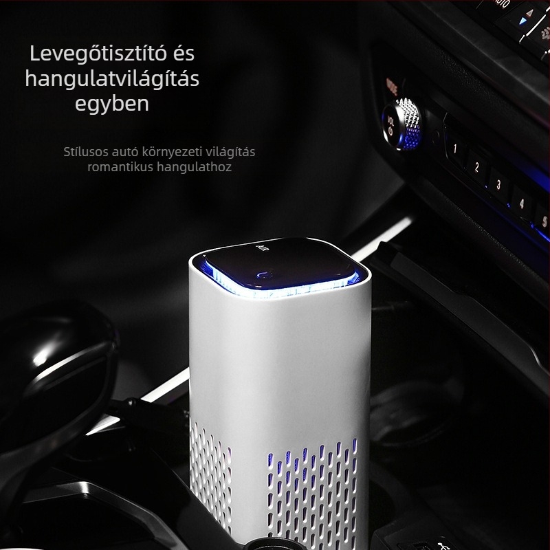 Autós légtisztító a formaldehid eltávolítására, USB-tápellátás, alacsony zaj ≤36 dB, 50 m³/h, HEPA + kompozit szűrő, járművekhez, 10 m²-ig területre