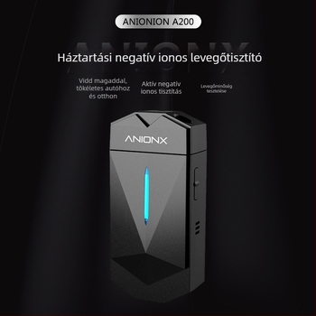 Légyszűrő negatív ionokkal – A200 modell, 51–150 m³/h, USB/AC tápegység, helyiségek akár 10 m²-ig