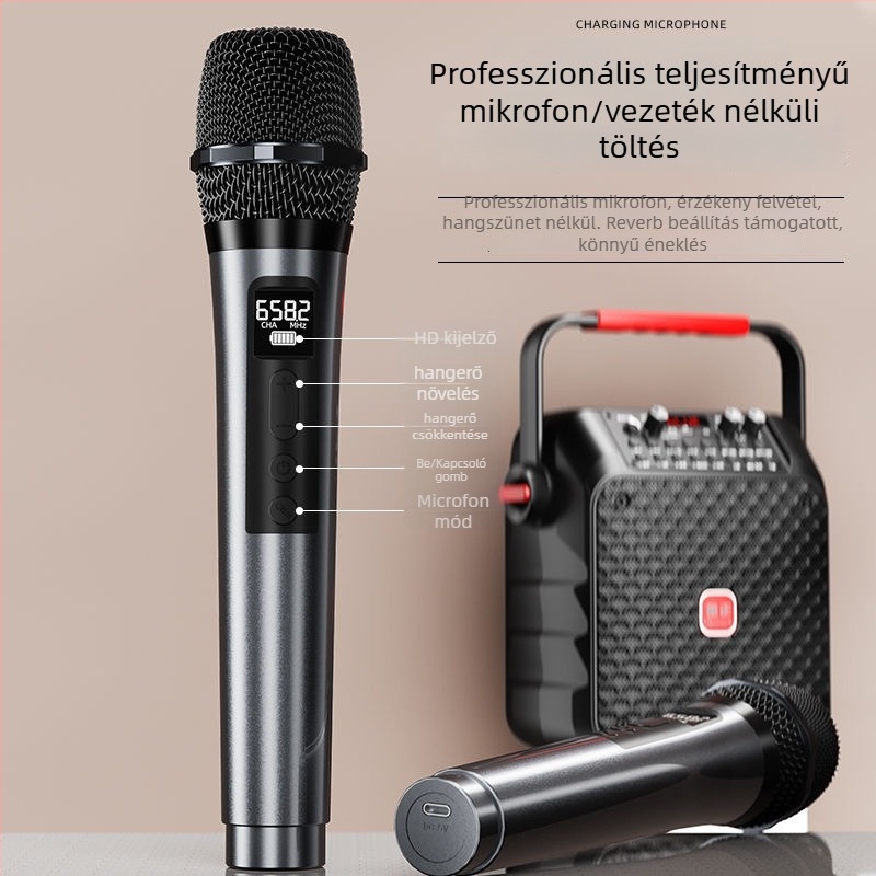 Jinzheng S91 kültéri Bluetooth hangfal – hordozható karaokés hangfal mikrofonnal, 30W, Bluetooth 5.3, beépített 2000–4000mAh akkumulátor, 20 m hatótáv