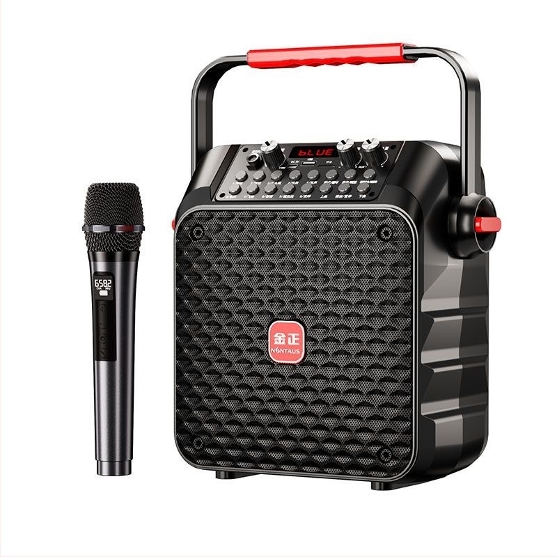 Jinzheng S91 kültéri Bluetooth hangfal – hordozható karaokés hangfal mikrofonnal, 30W, Bluetooth 5.3, beépített 2000–4000mAh akkumulátor, 20 m hatótáv