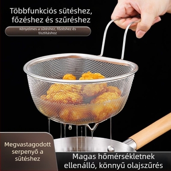 Lan qifei Rozsdamentes acél sütőkosár finom hálóval – szűrő tészta főzéshez, blansírozáshoz