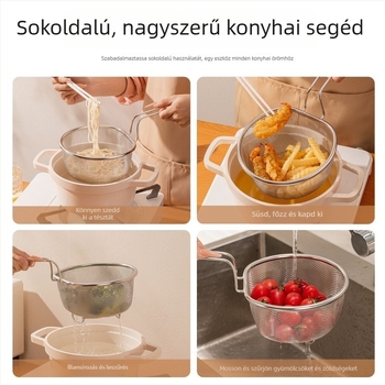 Lan qifei Rozsdamentes acél sütőkosár finom hálóval – szűrő tészta főzéshez, blansírozáshoz