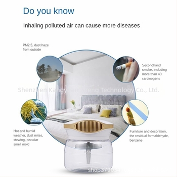 Légtisztító, párásító és diffúzor egy készülékben – párásítás és tisztítás, 50 m³/h, <36 dB, 11–20 m²-es fedettség, hálózati tápellátás, távirányító