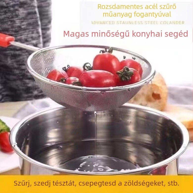 Rozsdamentes acélból készült szűrő szója tejéhez – nagyon finom hálóval; konyhai szűrő gyümölcsléhez, tealevelekhez és egyéb élelmiszer-használatokhoz; származás: Hubei