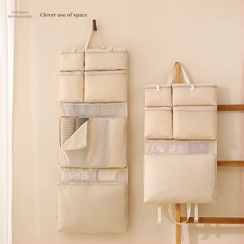 Twill anyagú akasztós tároló táska rekeszekkel, utazási szervező