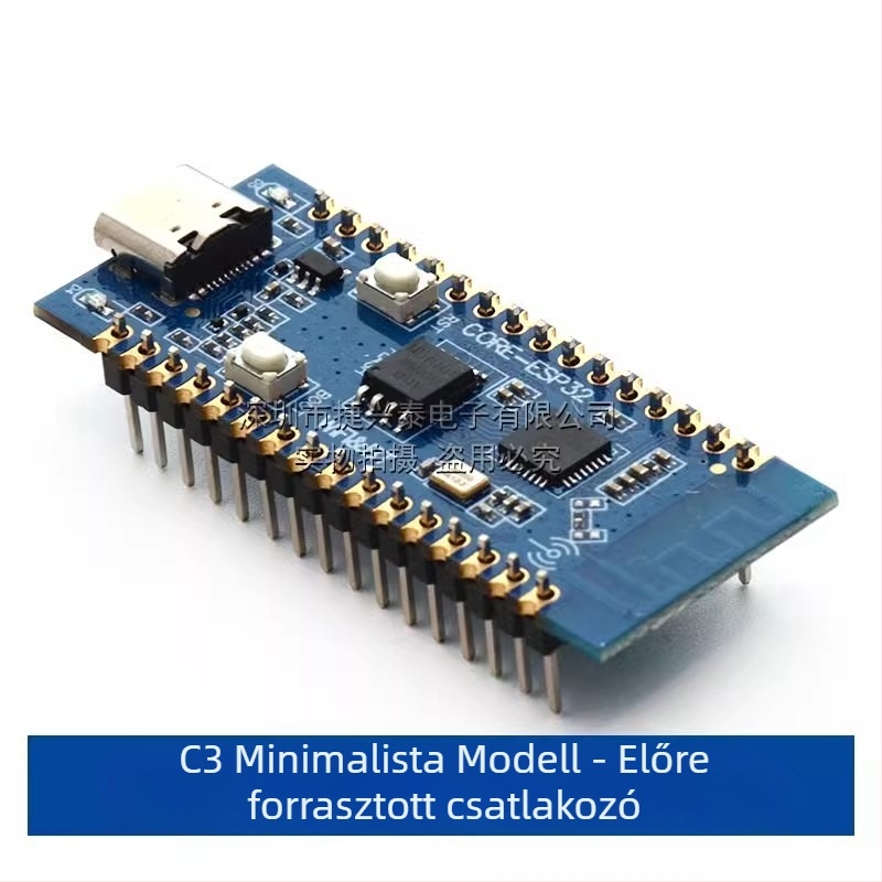 ESP32-C3 fejlesztődeszka – magtábla az ESP32-C3 chip funkcióinak ellenőrzéséhez, 2,4 GHz WiFi és Bluetooth modul