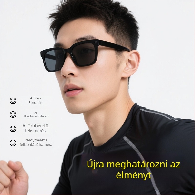 AI okos szemüveg: 4K stabilizált videó, Bluetooth 10 m-ig, érintés- és hangvezérlés, valós idejű fordítás
