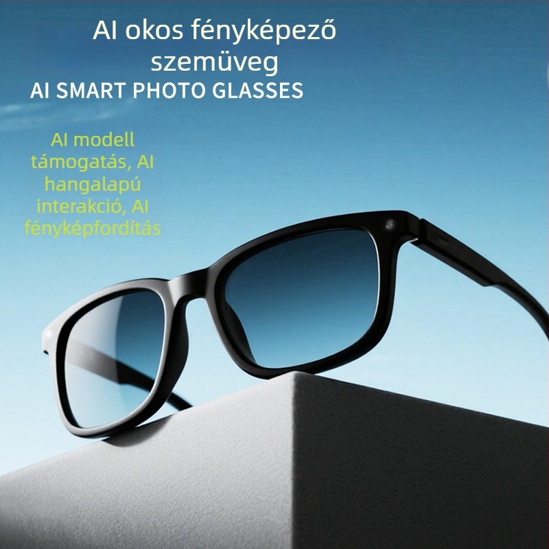AI okos szemüveg: 4K stabilizált videó, Bluetooth 10 m-ig, érintés- és hangvezérlés, valós idejű fordítás