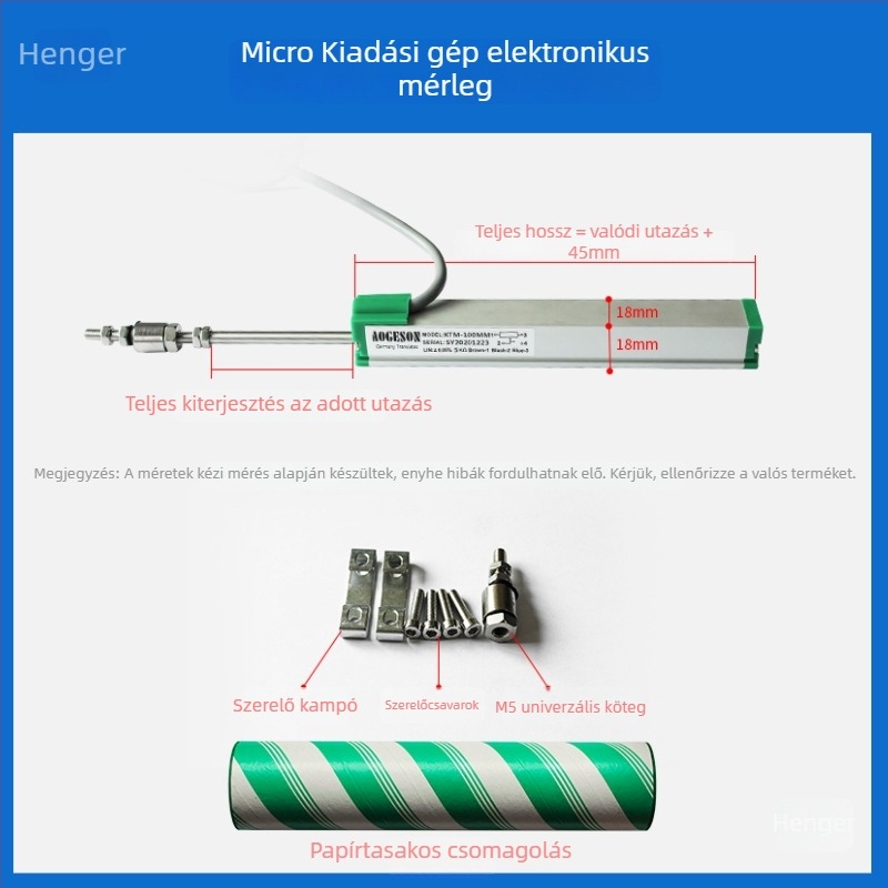 Lineáris elmozdulás szenzor húzórúd típusú, mikro-digitális vonalzó KTM sorozat injekciós gépekhez