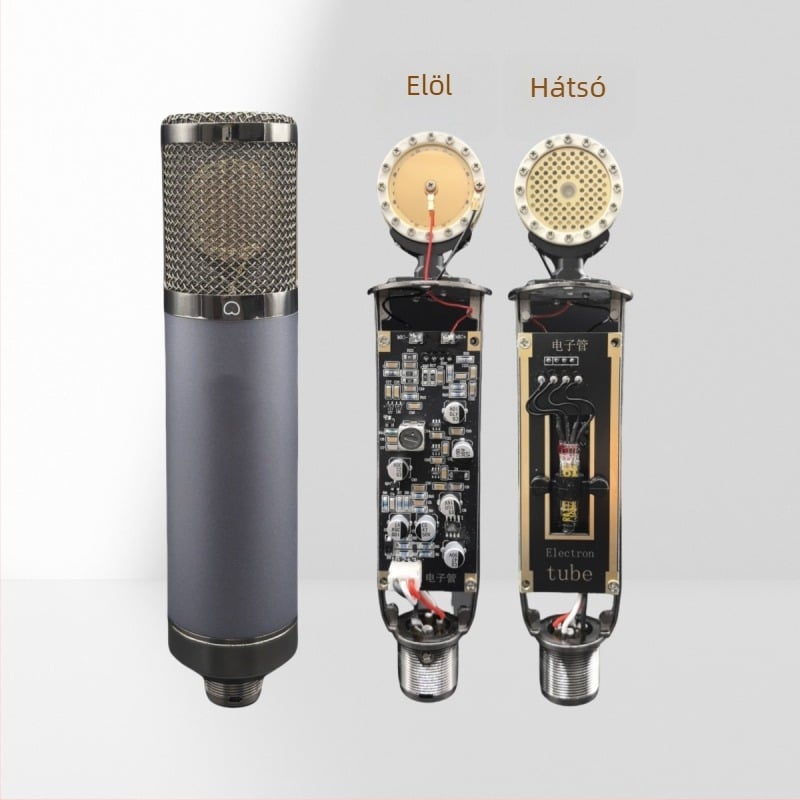 F51 nagy diafragmájú kondenzátor mikrofon cardioid irányítással otthoni felvételhez és élő közvetítéshez — frekvenciatartomány 20 Hz–20 kHz, SNR ≥ 75 dB, phantom táp 48 V