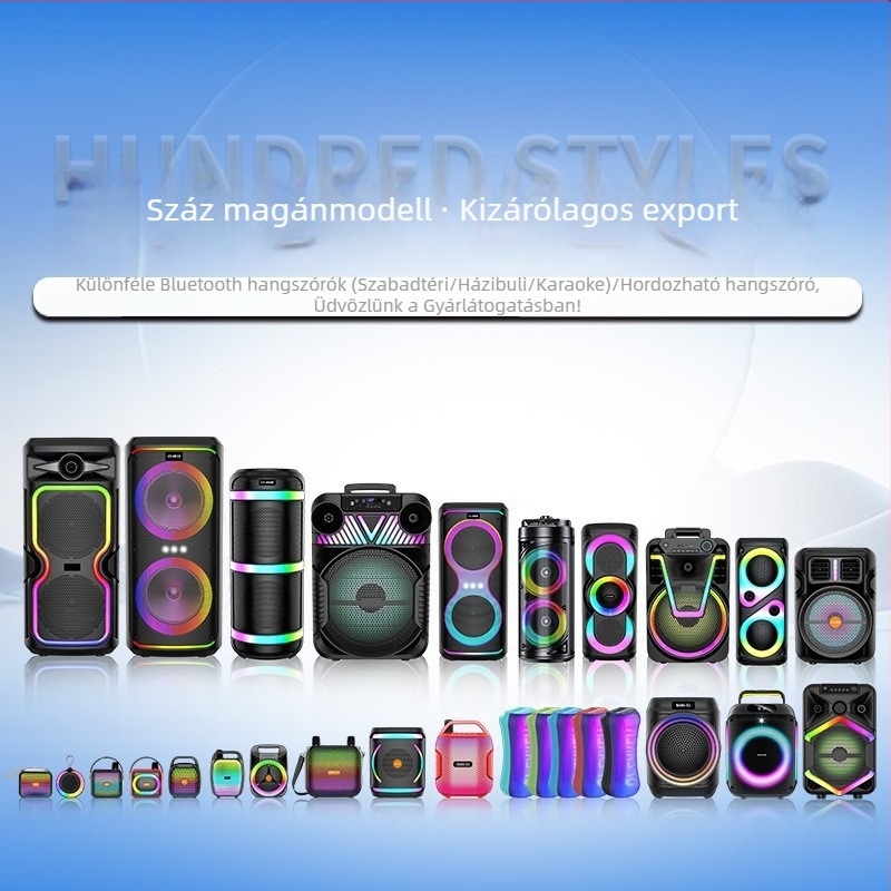 Bluetooth hangsugó mikrofonnal - Bluetooth 5.2, Kimenet 10–20W, Frekvencia-tartomány 100Hz–20kHz, Beépített akkumulátor 2000–4000mAh