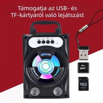 Hordozható vezeték nélküli Bluetooth hangszóró kártyahellyel, otthoni használatra, KTV és kültéri karaokehoz