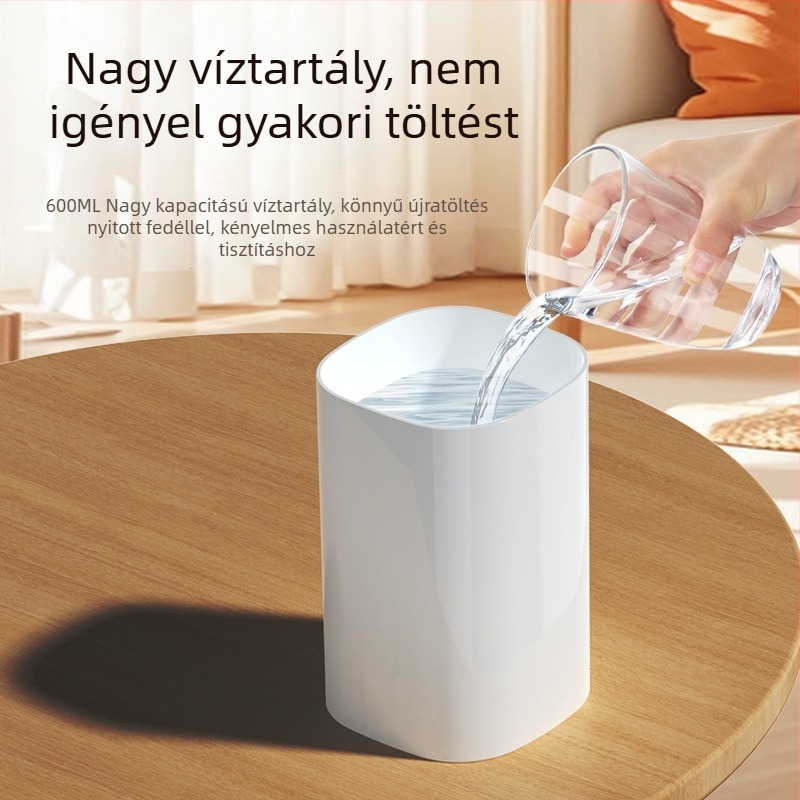 Levegőnedvesítő kettős párásító kimenettel, nagy köd mennyiség, USB-vel táplált, 0,5–1 L-es tartály, 31–40 m²-re alkalmas