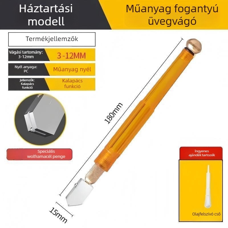 Gyémántos üveg- és csempevágó vastagabb csempékhez — Unique márka (Eredet: Egyéb; Típus: Egyéb; Alkalmazási terület: Egyéb)