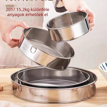 304 rozsdamentes acél liszt-sita, 40/60 háló, konyhai sütőeszköz