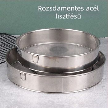 304 rozsdamentes acél liszt-sita, 40/60 háló, konyhai sütőeszköz