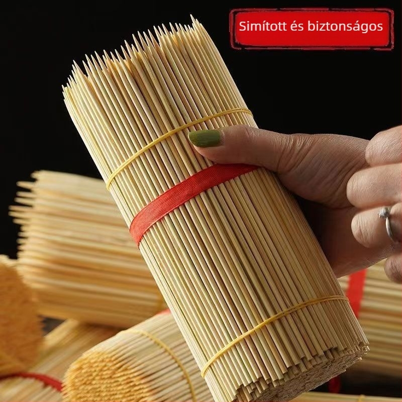 Utcai ételekhez bambusz nyársak – egyszer használatos, vastagabb nyársak a grillhez, alkalmasak szószos süteményekhez és büdös tofuhoz, testreszabás elérhető, modern, egyszerű dizájn, első osztályú minőség