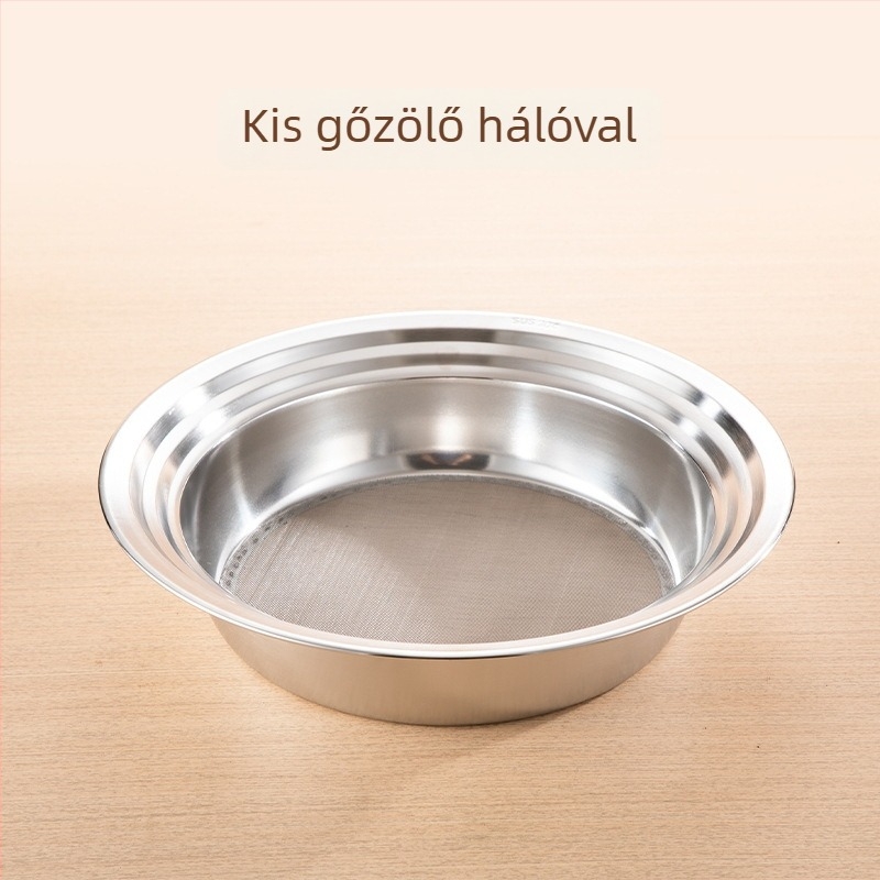 Liszt szitáló rozsdamentes acélból, 304, körkörös szita hálóval, sütéshez