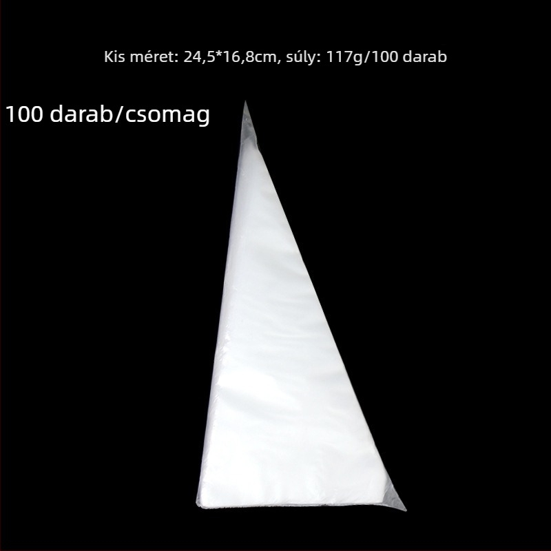 Élelmiszerbiztos egyszer használatos díszítő tasak krémekhez, műanyagból, 100 darabos csomag, krém díszítésre, bevezetve 2021-ben.