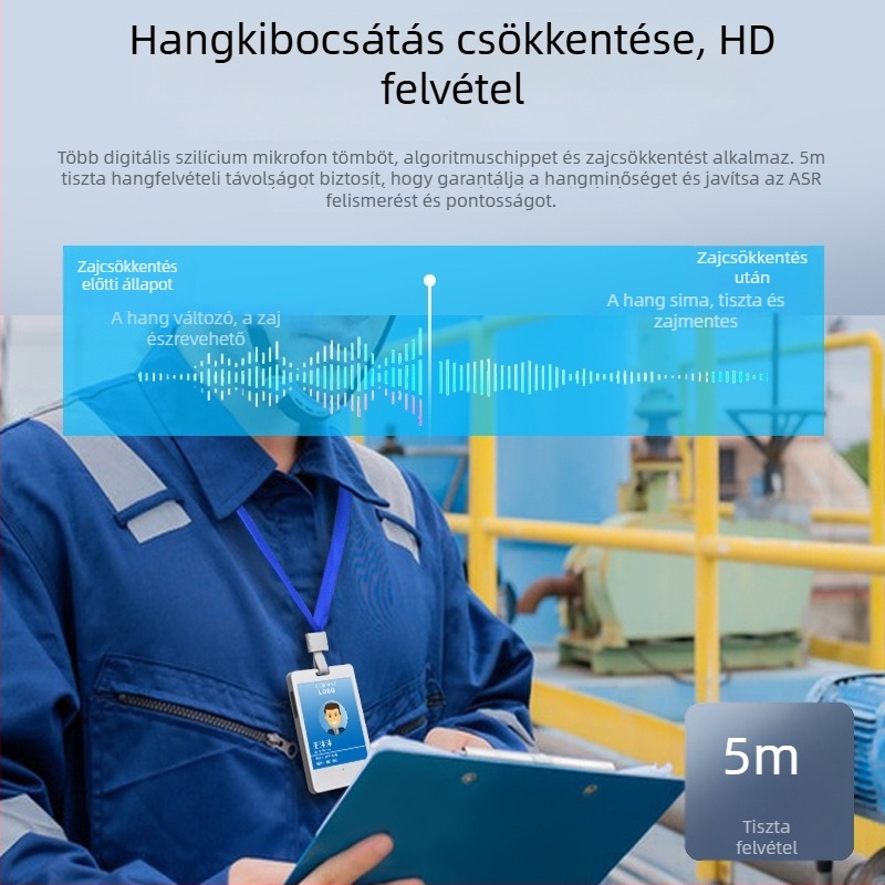 4G intelligens munkaazonosító jelvény felvétellel, BeiDou GPS pozicionálás, AI‑alapú, Windows OS, hatótáv 1,5–4 m