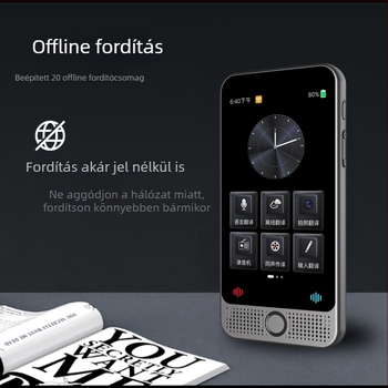 D1c határokon átívelő fordító egyidejű tolmács funkcióval, Android, Bluetooth, 10 m vezeték nélküli hatótávolság, gomb- és érintőképernyős kezelés, videohívások, ChatGPT integráció, ABS ház, 185 g