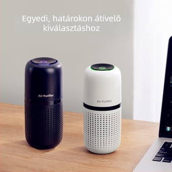 Autóba illő légtisztító USB csatlakozással, negatív ionok, 50 m³/h légáram, érintéses vezérlés, alkalmas 10 m²-ig
