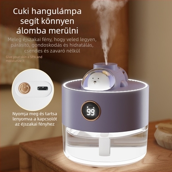 Ultrahangos párásító, 2 párásító kimenet, USB tápegység, 0,5–1 L tartály, zaj 36–45 dB