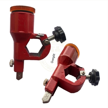 Hatszögletű T-formájú üveg késfej, üveg vonalzóval és olajtartállyal, modell 001, üvegipari feldolgozáshoz