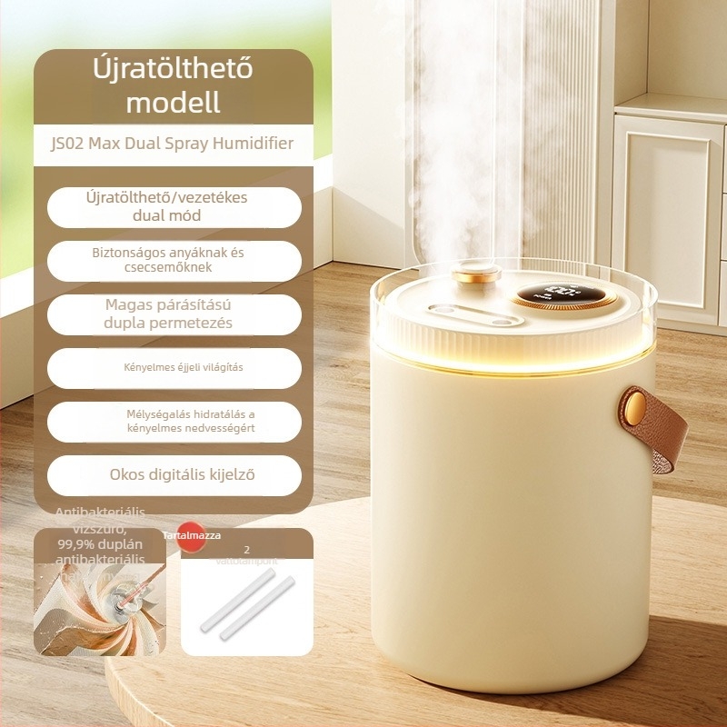 JS02 Levegőpárásító – otthonra és irodába, 31-40 m², 1.0-2.5 L tartály, USB tápegység, zaj 36-45 dB