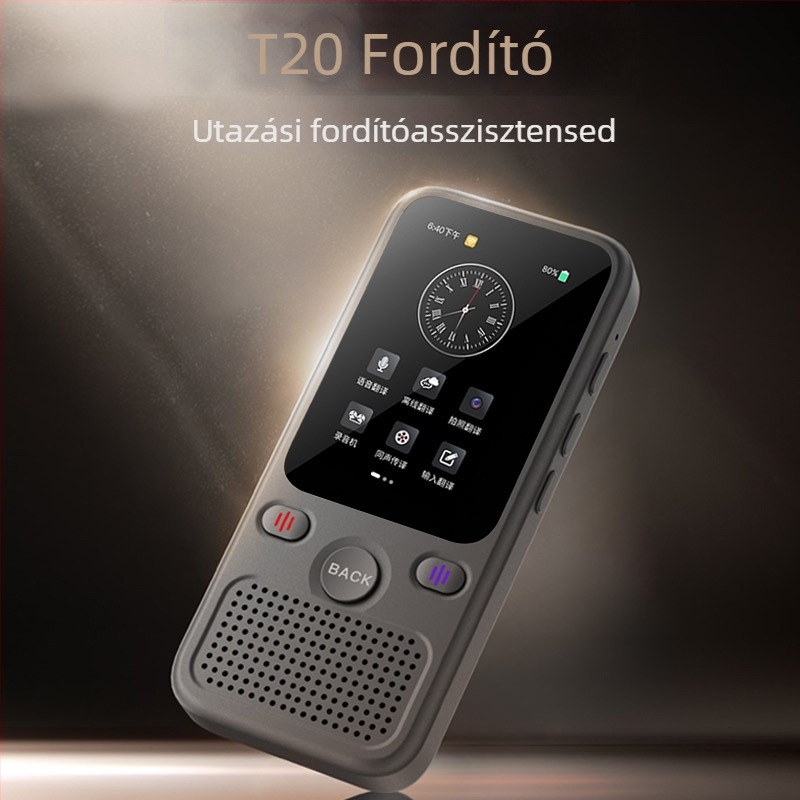 T20 offline AI fordító fejhallgató egyidejű fordítással - Bluetooth, Android, 10 m vezeték nélküli hatótávolság