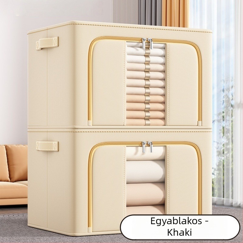 Oxford szövetes tároló doboz, nagy kapacitású ruhásszekrényhez, ruhák és takarók tárolására, összecsukható fedéllel, méretek 24L/66L/110L
