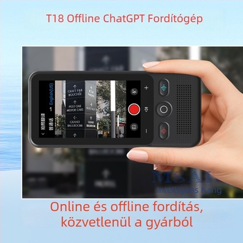 Hordozható intelligens offline fordító — 138 nyelv, Android, Bluetooth, 10 m vezeték nélküli hatótávolság, érintőképernyő és gombok, ABS