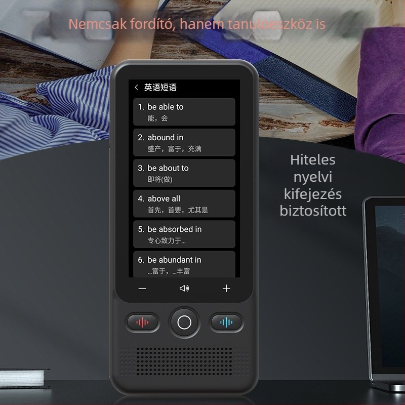Hordozható intelligens offline fordító — 138 nyelv, Android, Bluetooth, 10 m vezeték nélküli hatótávolság, érintőképernyő és gombok, ABS