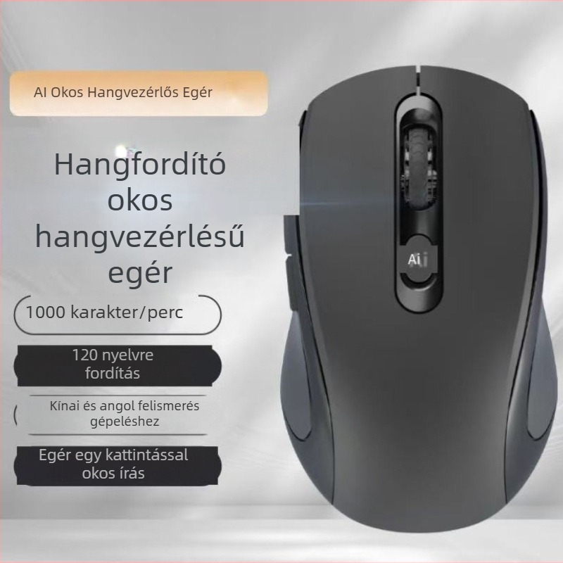 Optikai vezeték nélküli egér USB interfésszel, 2.4G/Bluetooth, 1200dpi, 6 gomb, ergonikus kialakítás