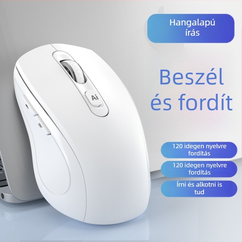 Optikai vezeték nélküli egér USB interfésszel, 2.4G/Bluetooth, 1200dpi, 6 gomb, ergonikus kialakítás