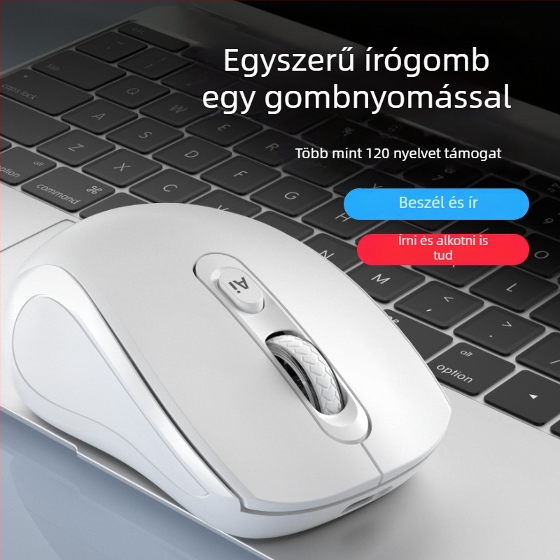 Optikai vezeték nélküli egér USB interfésszel, 2.4G/Bluetooth, 1200dpi, 6 gomb, ergonikus kialakítás