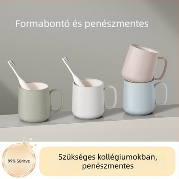 Fogkefés pohár két színű dizájnal, vastag műanyag, élelmiszer-biztonságos, ütésálló, 1 db