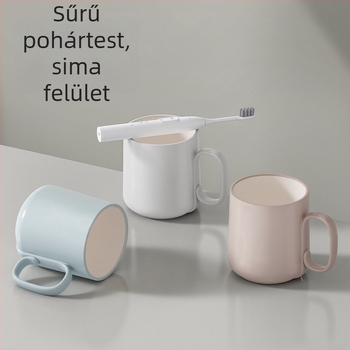 Fogkefés pohár két színű dizájnal, vastag műanyag, élelmiszer-biztonságos, ütésálló, 1 db