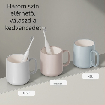 Fogkefés pohár két színű dizájnal, vastag műanyag, élelmiszer-biztonságos, ütésálló, 1 db