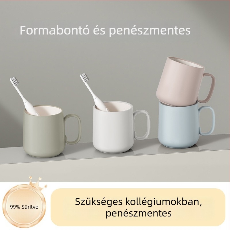 Fogkefés pohár két színű dizájnal, vastag műanyag, élelmiszer-biztonságos, ütésálló, 1 db