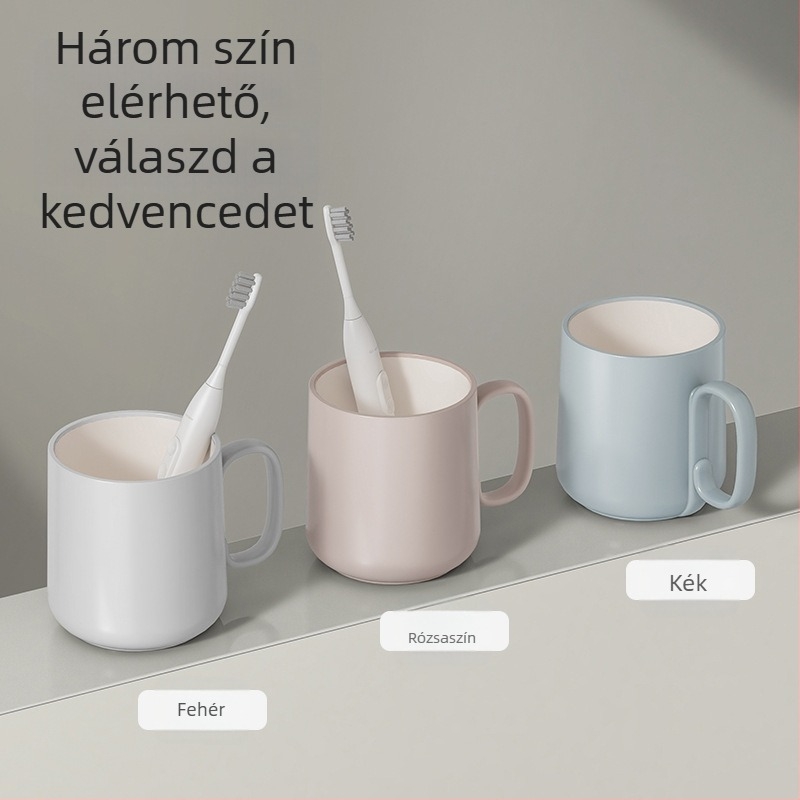 Fogkefés pohár két színű dizájnal, vastag műanyag, élelmiszer-biztonságos, ütésálló, 1 db