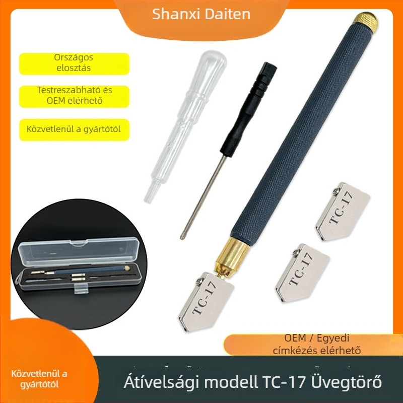 TC-17 üveglap csempe vágó - görgő típusú, olajjal töltött ötvözet, kézi eszköz, üveghez