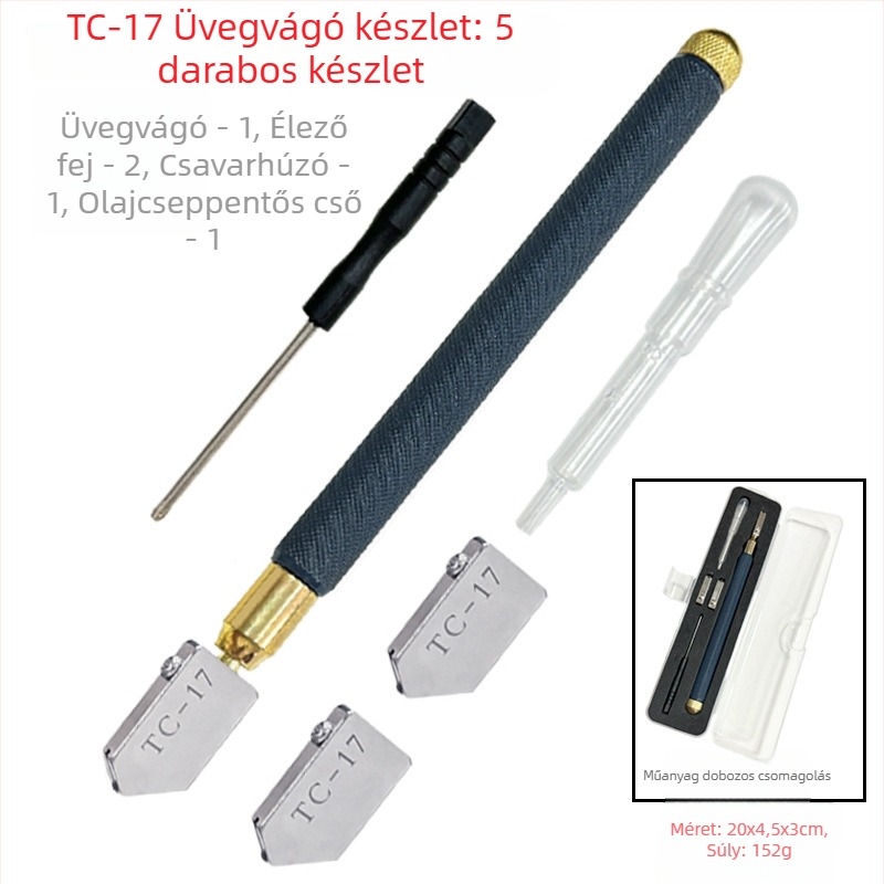 TC-17 üveglap csempe vágó - görgő típusú, olajjal töltött ötvözet, kézi eszköz, üveghez