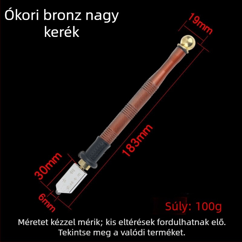 Gördülő típusú üveg- és csempe vágó kés, fémnyéllel, Zixuan márka (jogosult magánmárka)