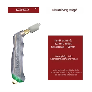 Üvegvágó gyémántkerékkel, csúszásmentes ötvözet-hengerrel, üveghez, kerámia csempékhez és tükrökhöz