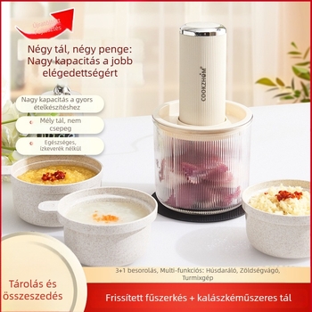 Multifunkcionális konyhai processzor babaélelmiszer funkcióval, kapacitás 1-3 L, motor-sebesség 10000-19999 rpm, feszültség 111-240 V, mechanikus vezérlés
